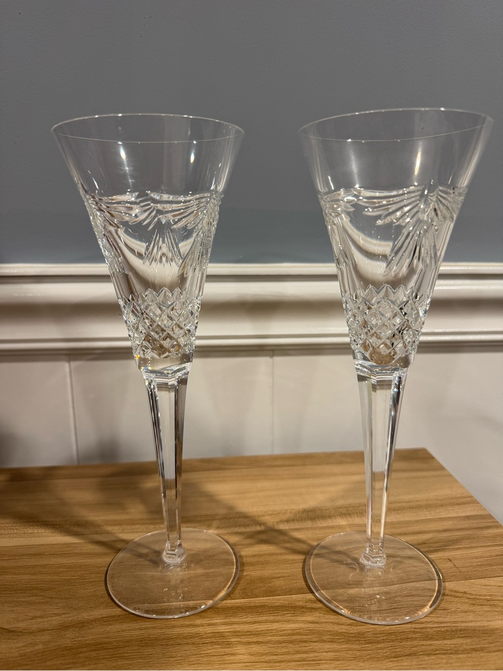 Waterford Millennium collection: Peace Crystal Champagne Flutes